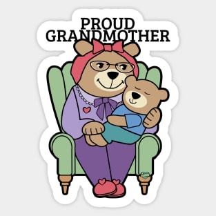 Proud Grandmother Bear with Child Sticker